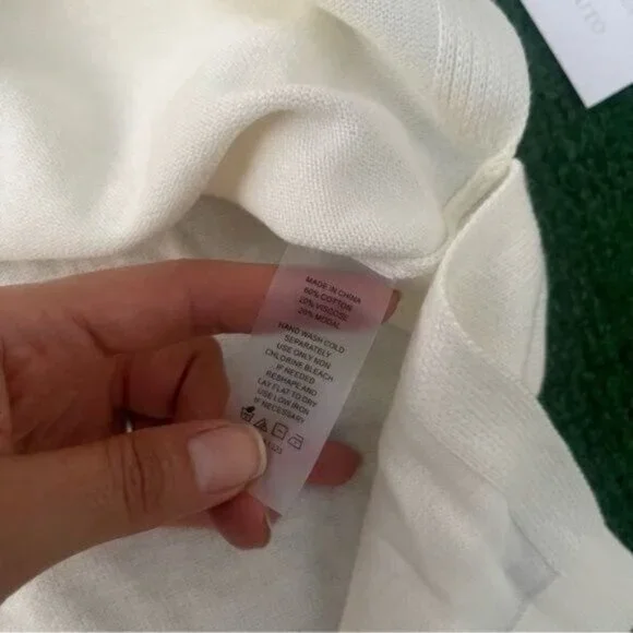 Vince Camuto Ivory Short Sleeve Knit Sweater Top Size S - Picture 11 of 12